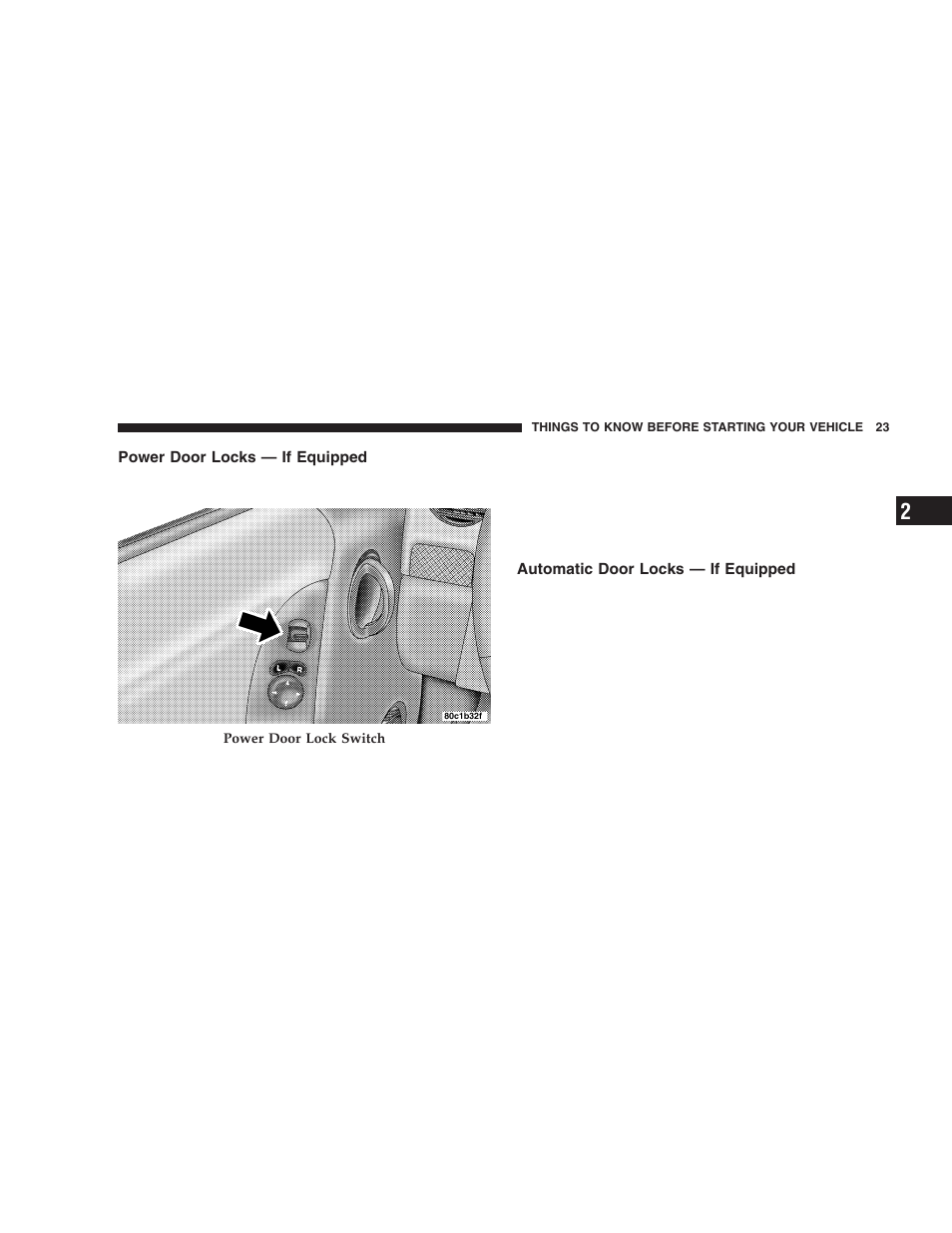 Power door locks — if equipped, Automatic door locks — if equipped | Jeep 2005 Liberty User Manual | Page 23 / 424