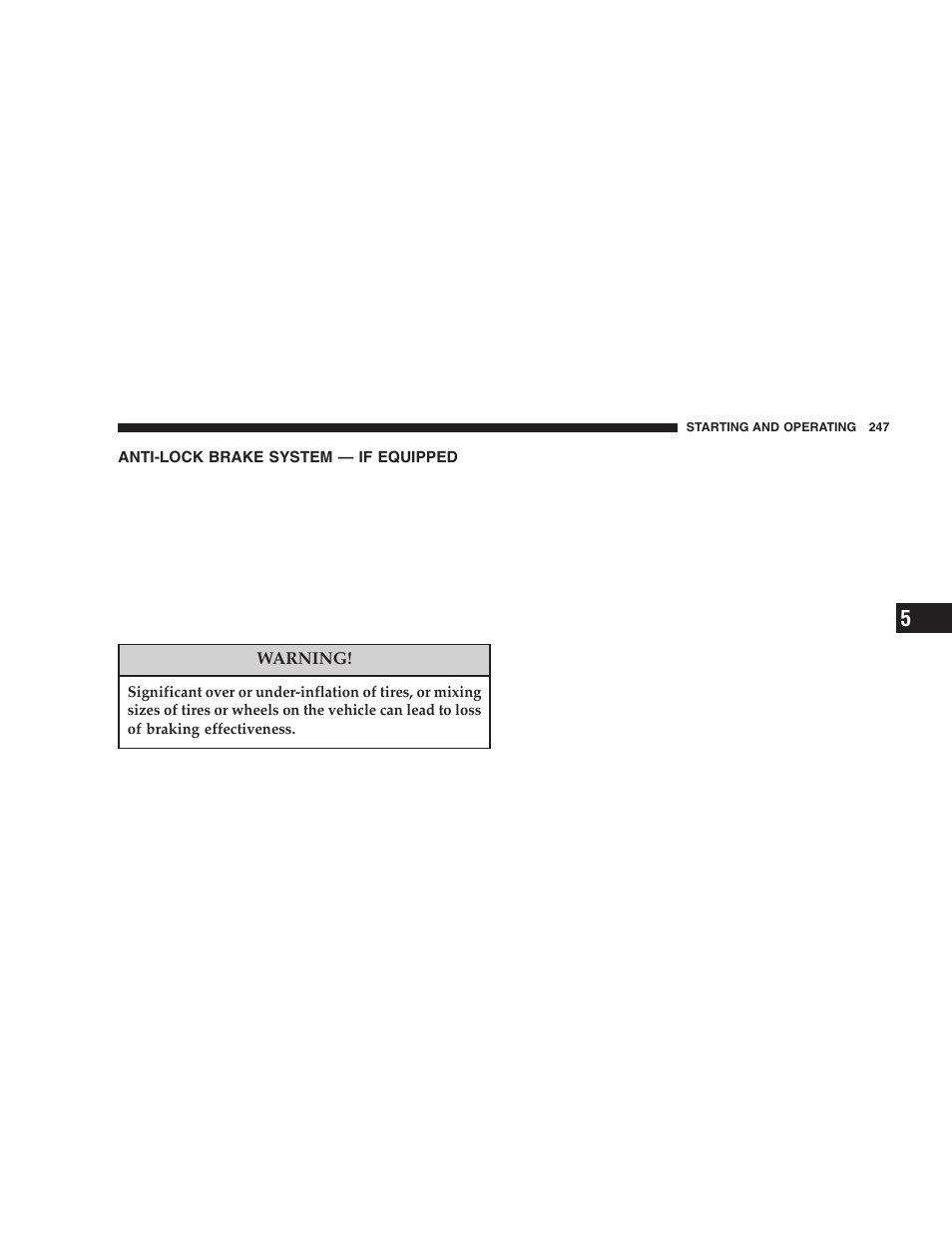 Anti-lock brake system — if equipped | Jeep 2005 Liberty User Manual | Page 247 / 424