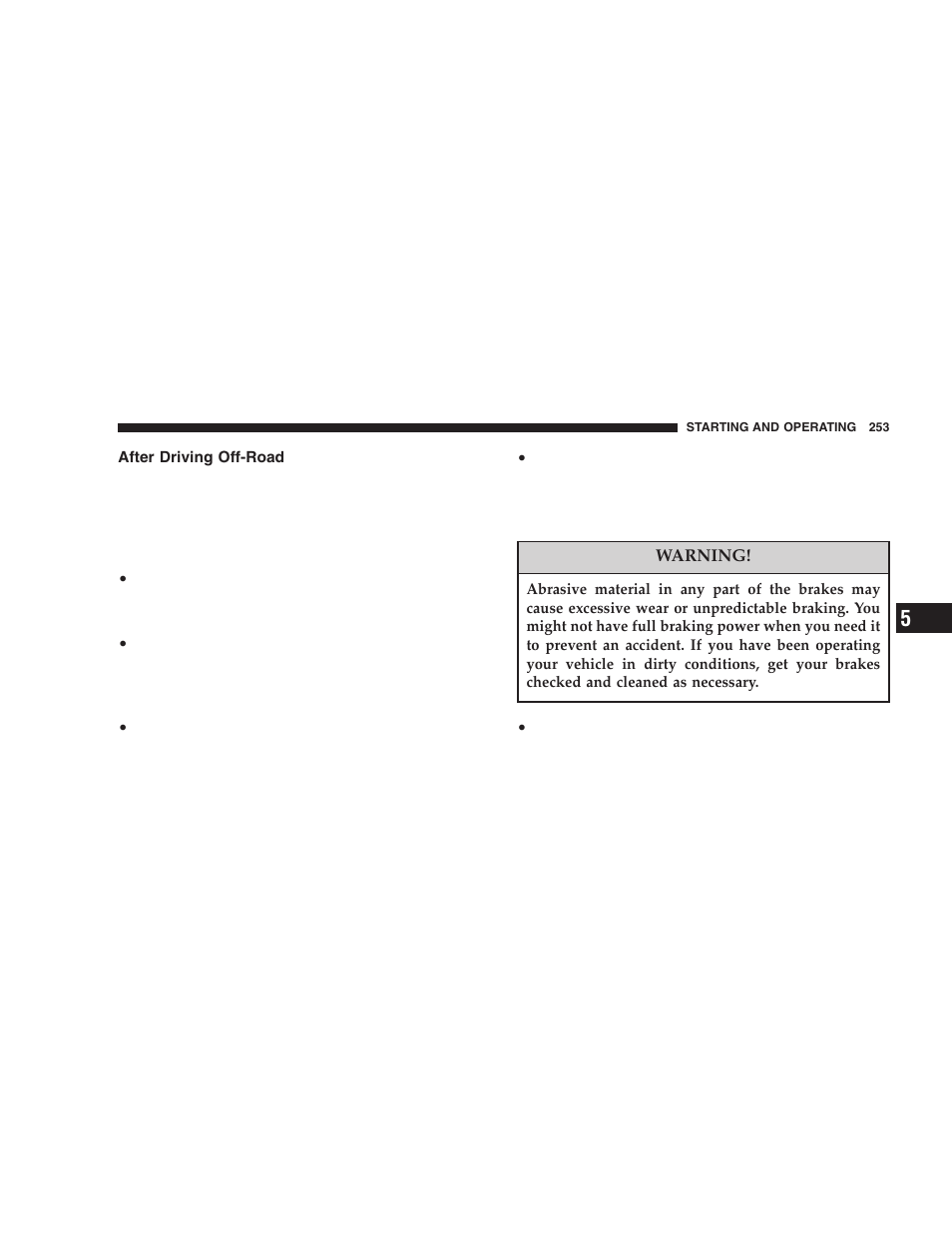 After driving off-road | Jeep 2005 Liberty User Manual | Page 253 / 424