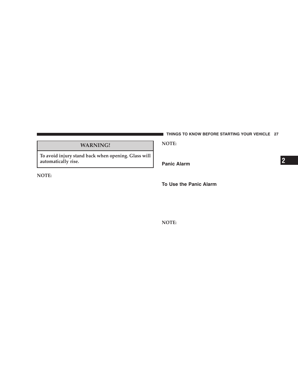 Panic alarm, To use the panic alarm | Jeep 2005 Liberty User Manual | Page 27 / 424