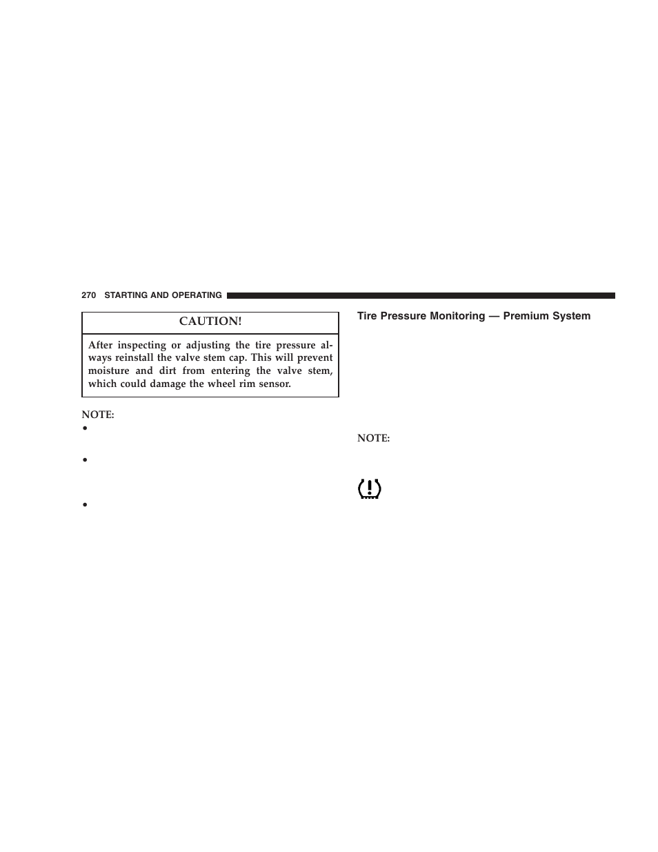 Tire pressure monitoring — premium system | Jeep 2005 Liberty User Manual | Page 270 / 424