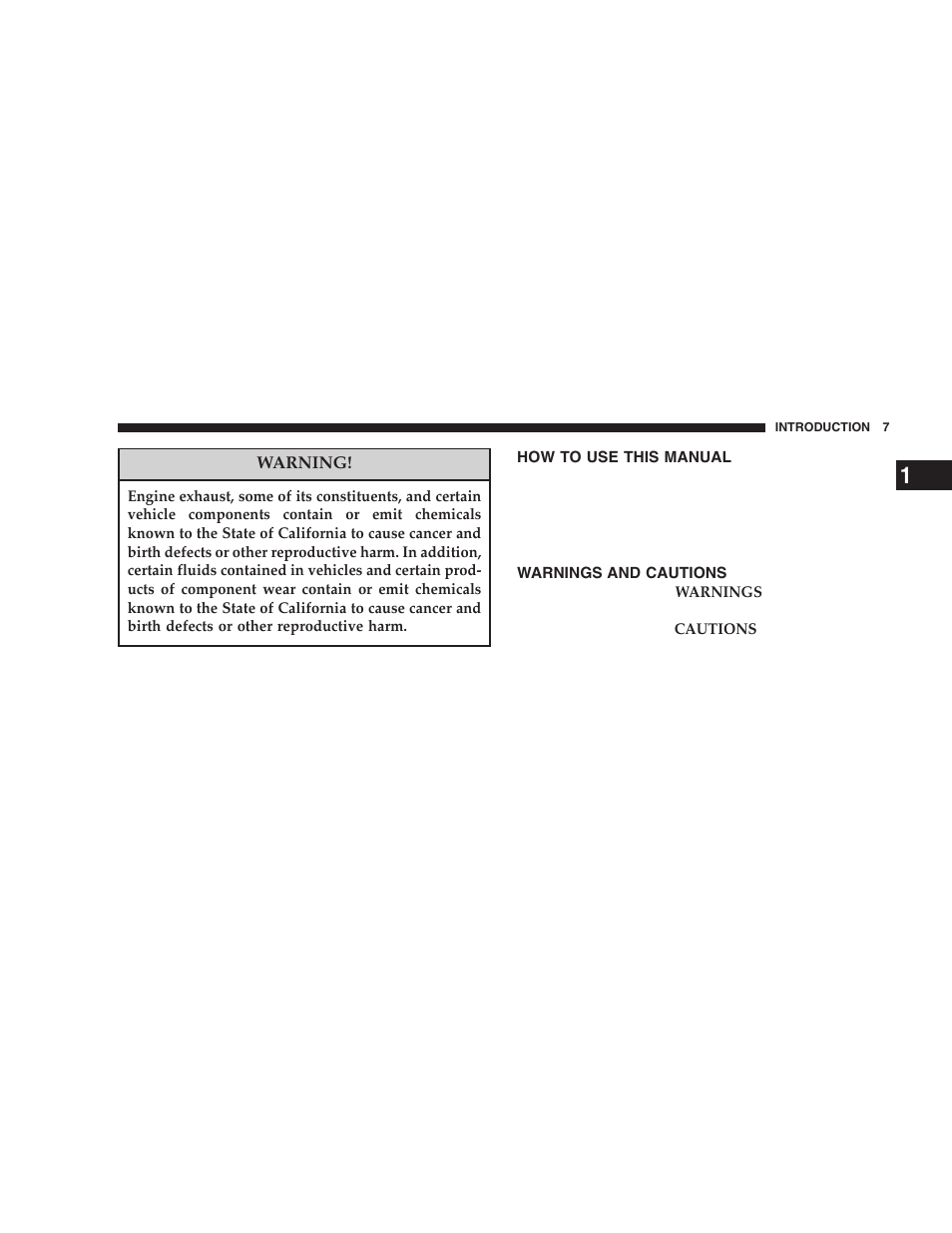 How to use this manual, Warnings and cautions | Jeep 2005 Liberty User Manual | Page 7 / 424