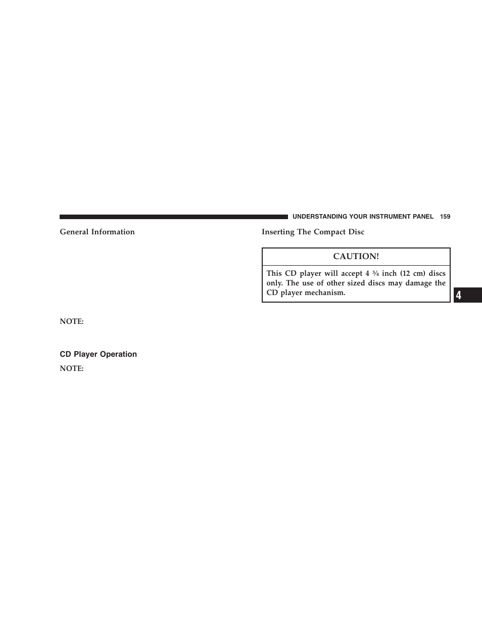 Cd player operation | Jeep 2005 Wrangler User Manual | Page 159 / 352