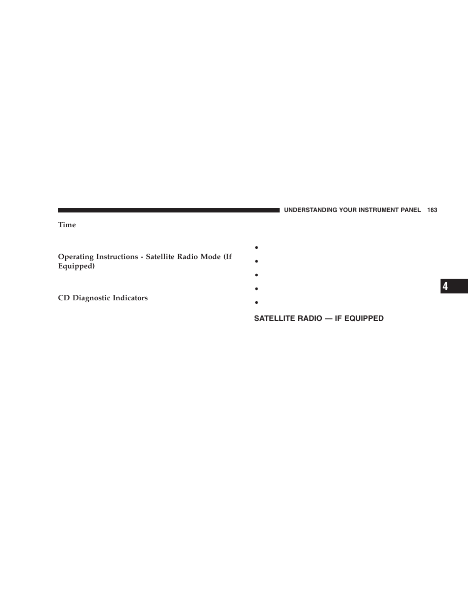 Satellite radio — if equipped | Jeep 2005 Wrangler User Manual | Page 163 / 352