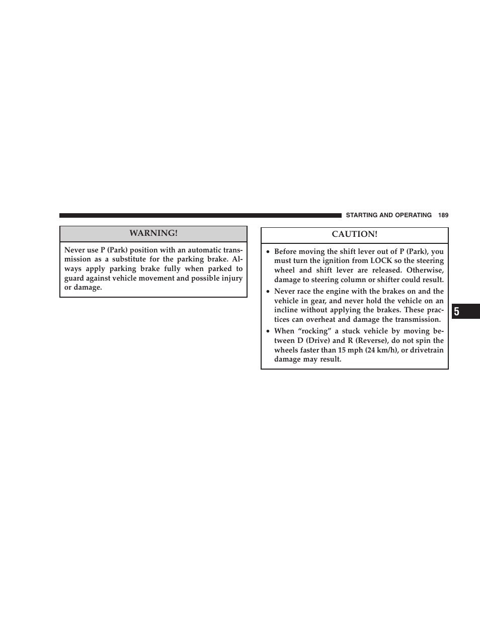 Jeep 2005 Wrangler User Manual | Page 189 / 352