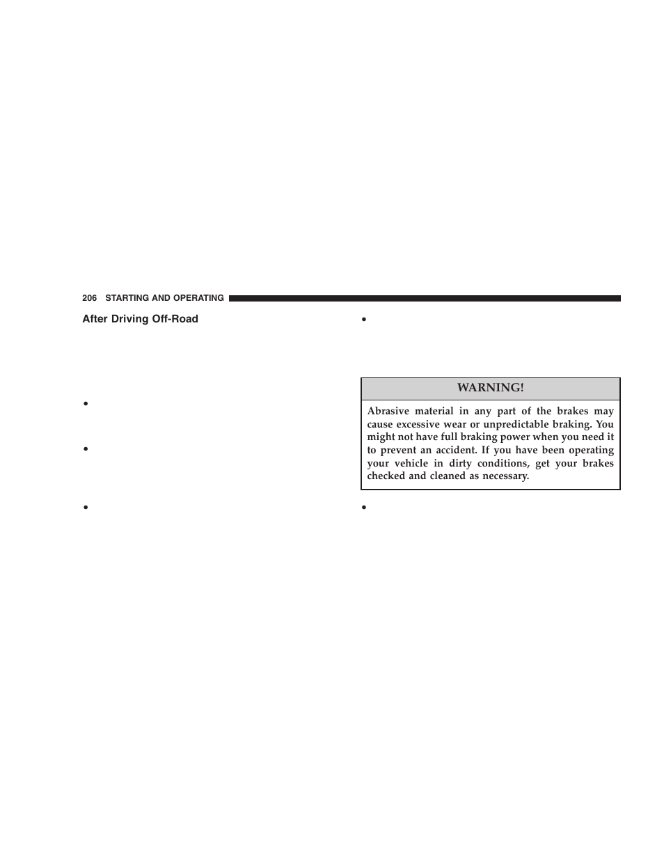 After driving off-road | Jeep 2005 Wrangler User Manual | Page 206 / 352