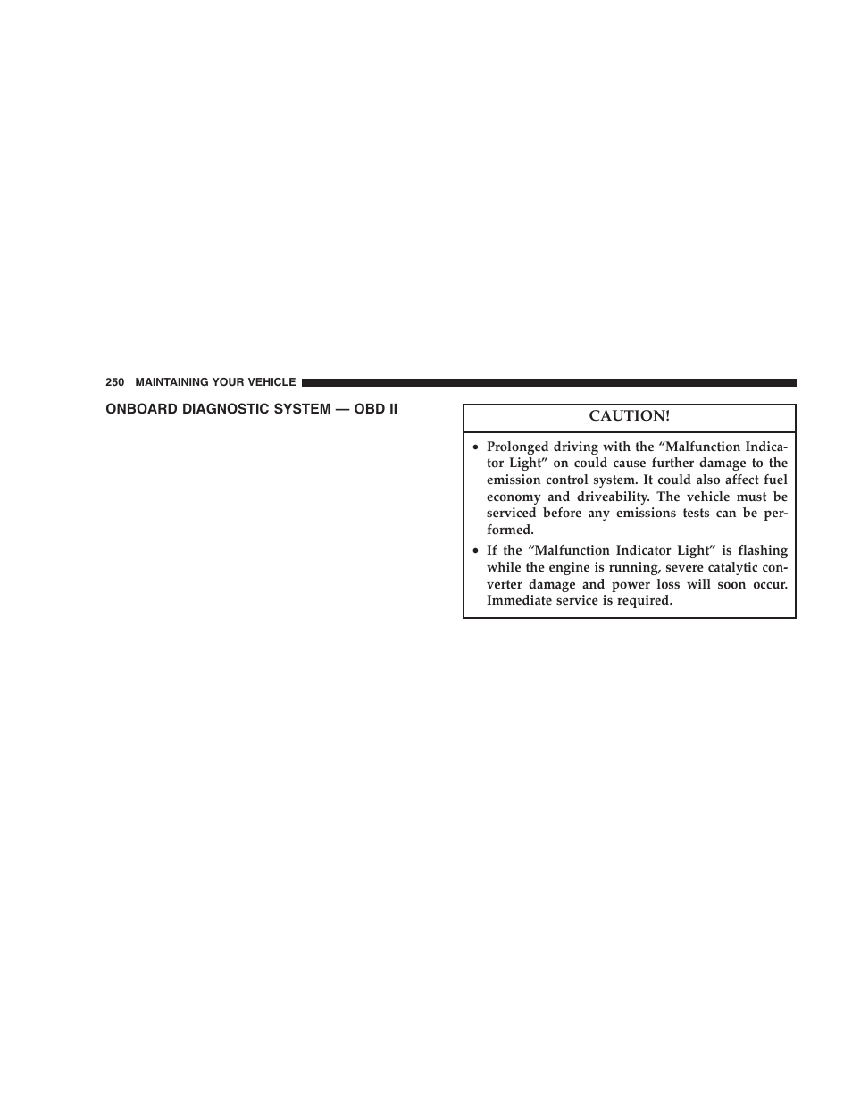 Onboard diagnostic system — obd ii | Jeep 2005 Wrangler User Manual | Page 250 / 352