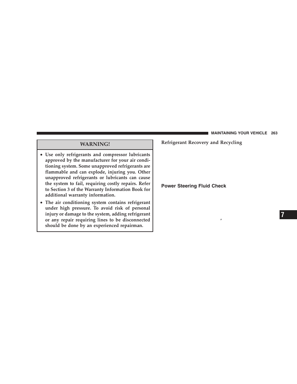 Power steering fluid check | Jeep 2005 Wrangler User Manual | Page 263 / 352