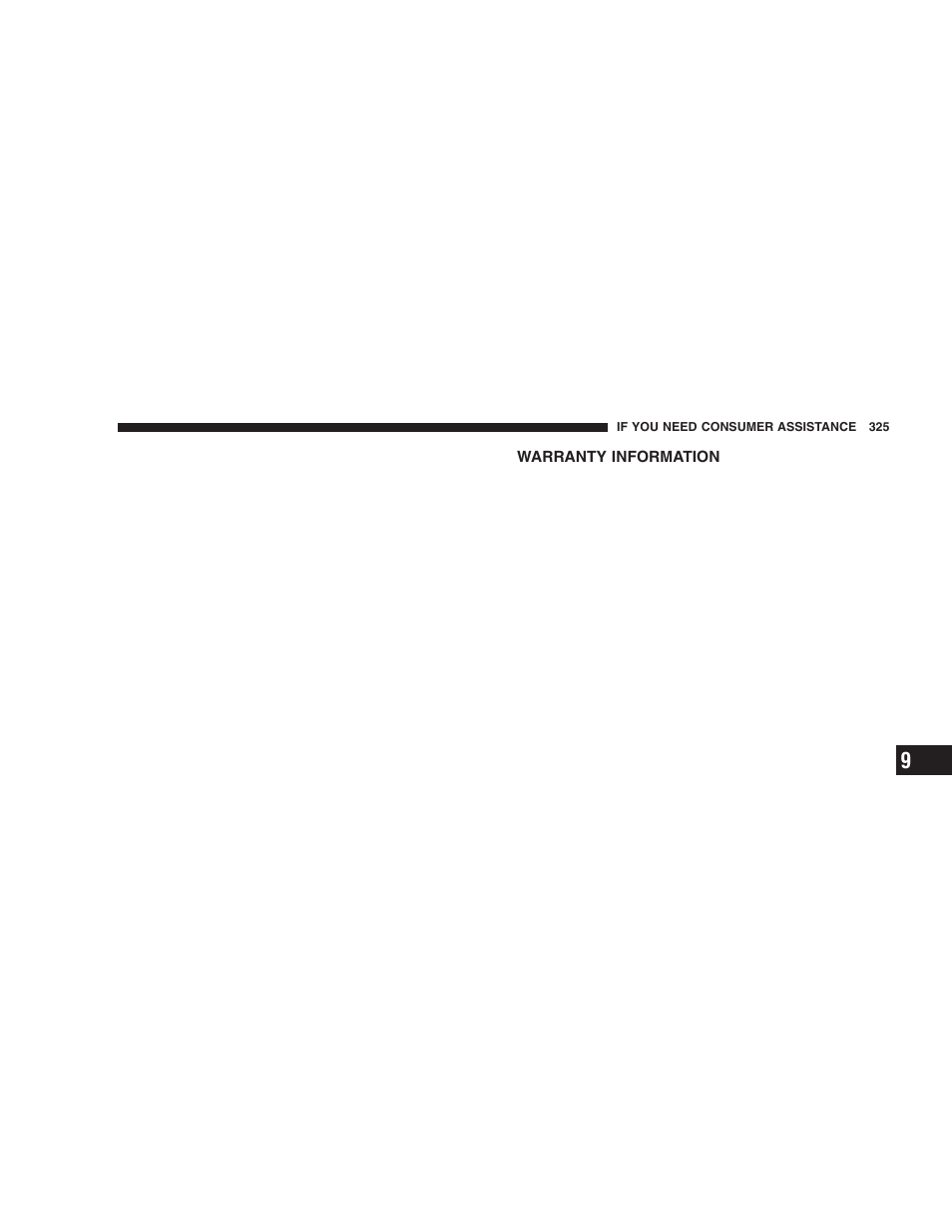 Warranty information | Jeep 2005 Wrangler User Manual | Page 325 / 352