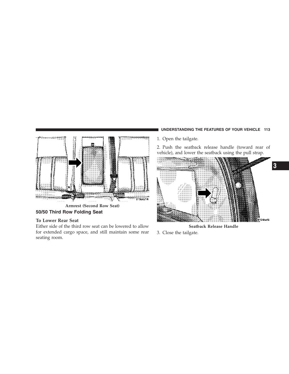 50/50 third row folding seat | Jeep 2006 Commander User Manual | Page 113 / 440