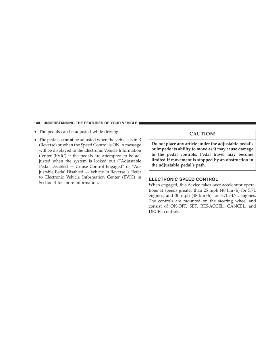 Electronic speed control | Jeep 2006 Commander User Manual | Page 148 / 440