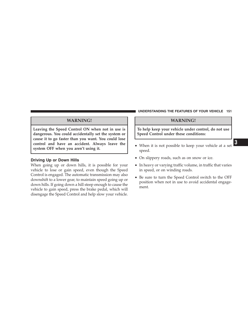 Driving up or down hills | Jeep 2006 Commander User Manual | Page 151 / 440
