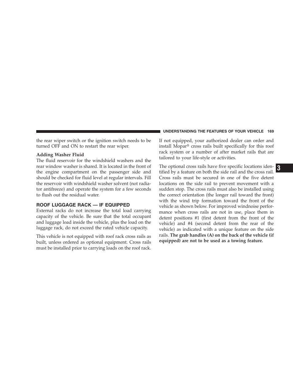 Roof luggage rack — if equipped | Jeep 2006 Commander User Manual | Page 169 / 440