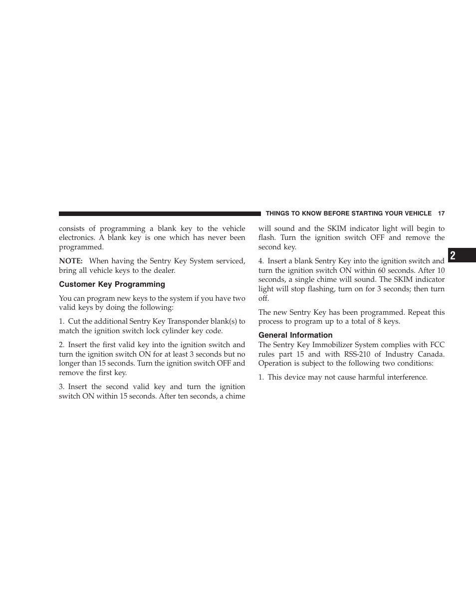Customer key programming, General information | Jeep 2006 Commander User Manual | Page 17 / 440