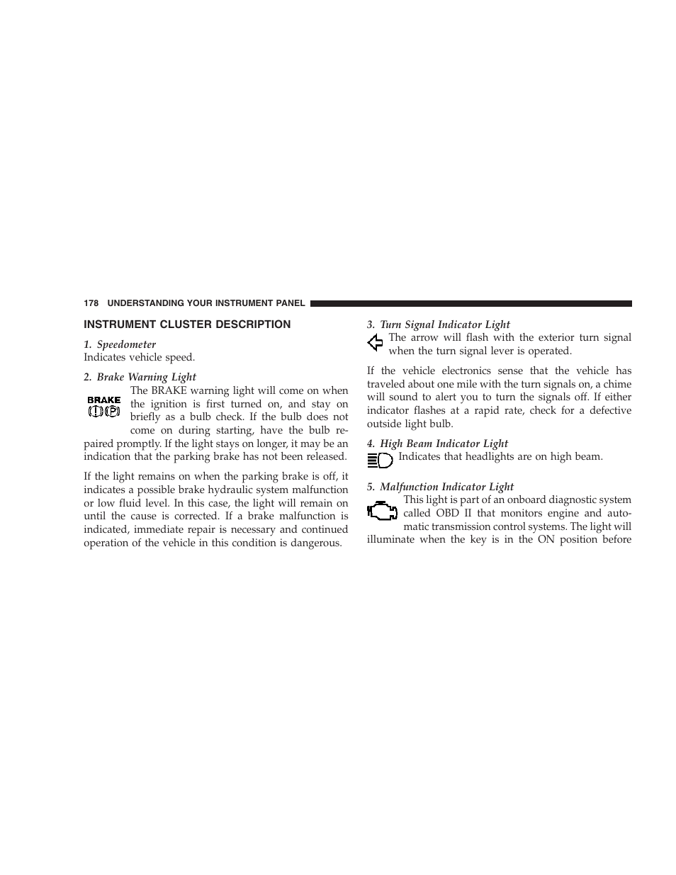 Instrument cluster description | Jeep 2006 Commander User Manual | Page 178 / 440
