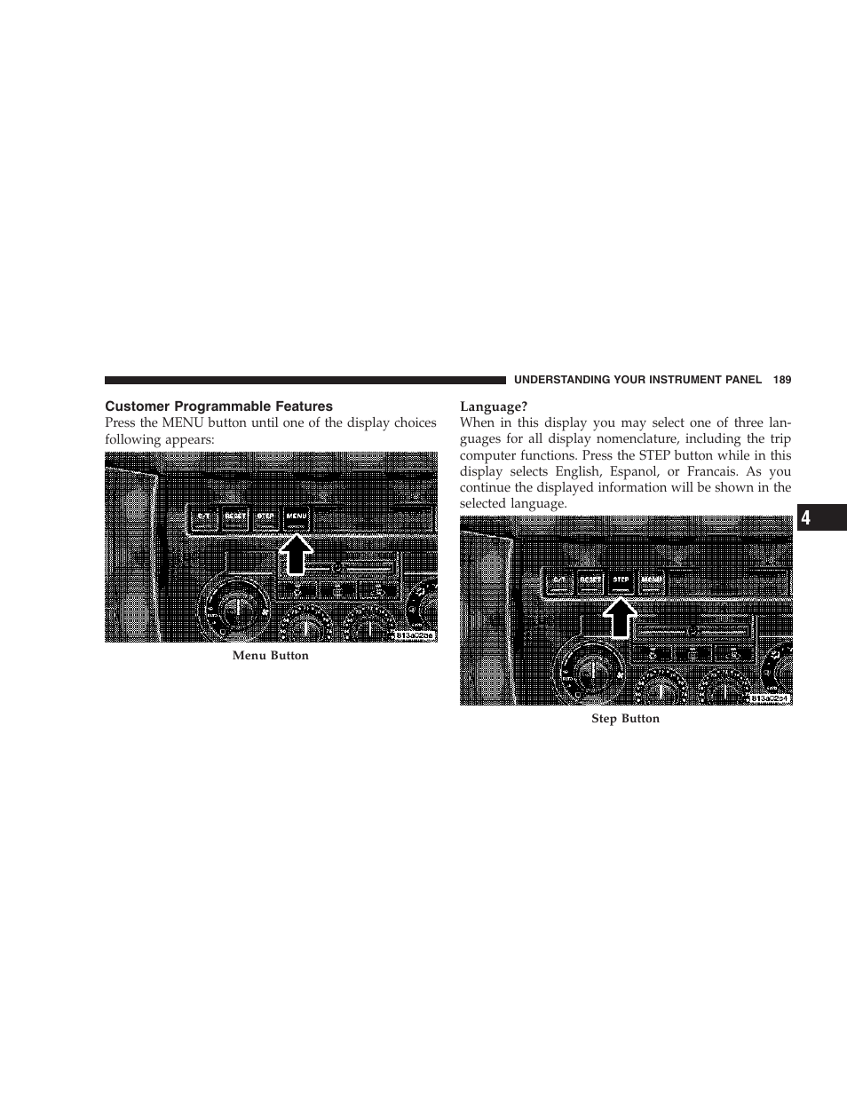 Customer programmable features | Jeep 2006 Commander User Manual | Page 189 / 440