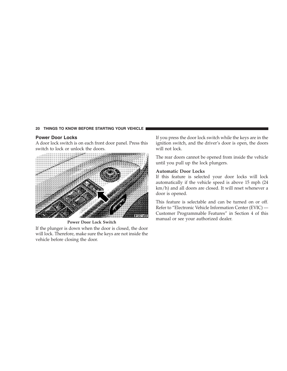 Power door locks | Jeep 2006 Commander User Manual | Page 20 / 440