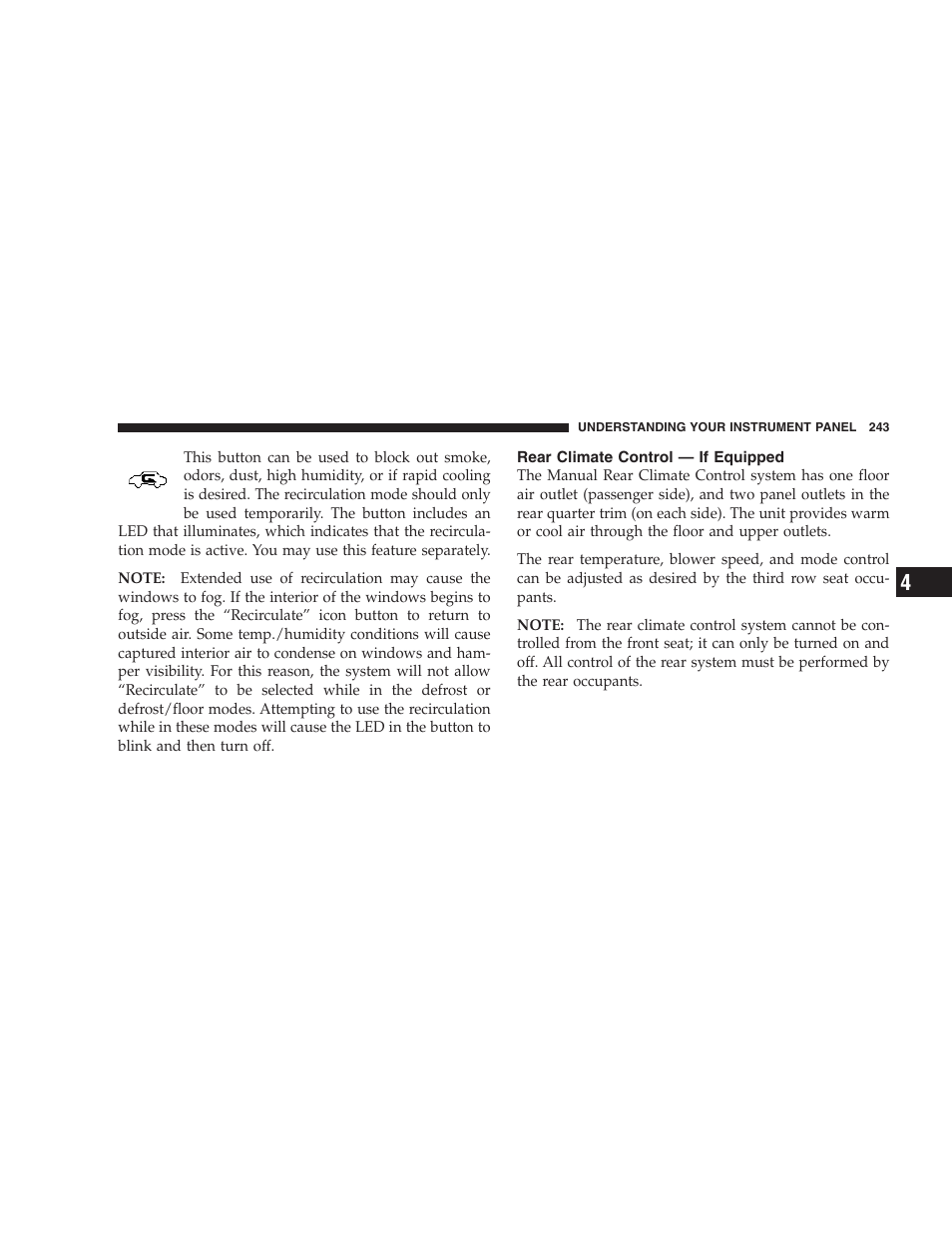 Rear climate control — if equipped | Jeep 2006 Commander User Manual | Page 243 / 440