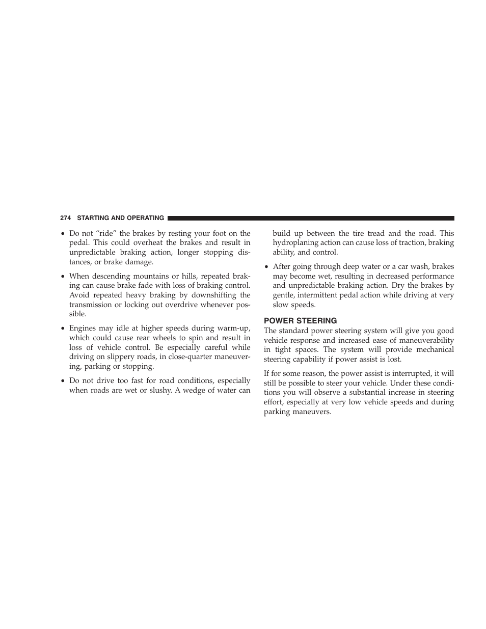 Power steering | Jeep 2006 Commander User Manual | Page 274 / 440