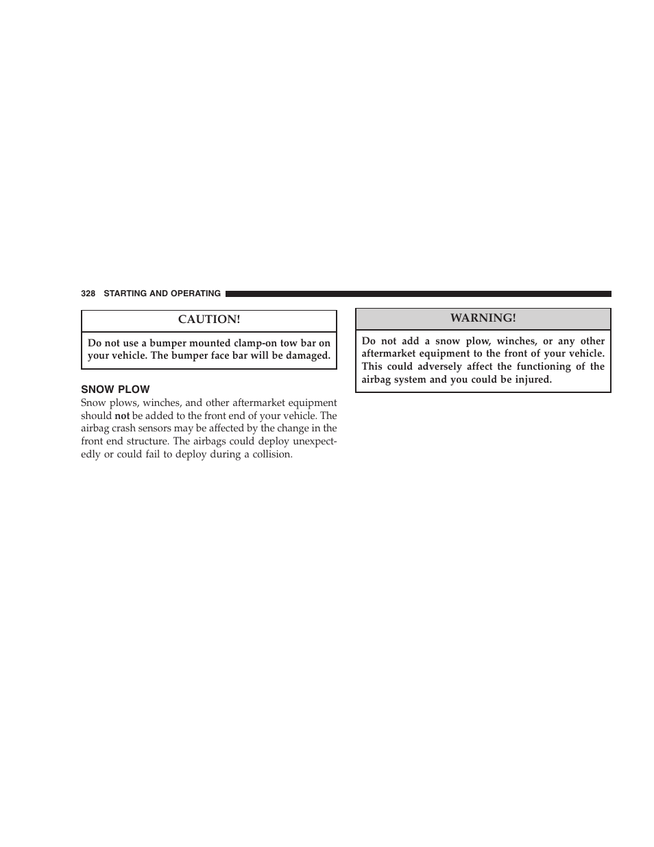 Snow plow | Jeep 2006 Commander User Manual | Page 328 / 440