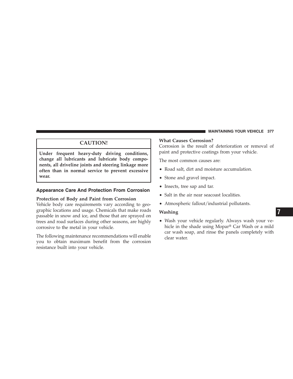 Appearance care and protection from, Corrosion | Jeep 2006 Commander User Manual | Page 377 / 440