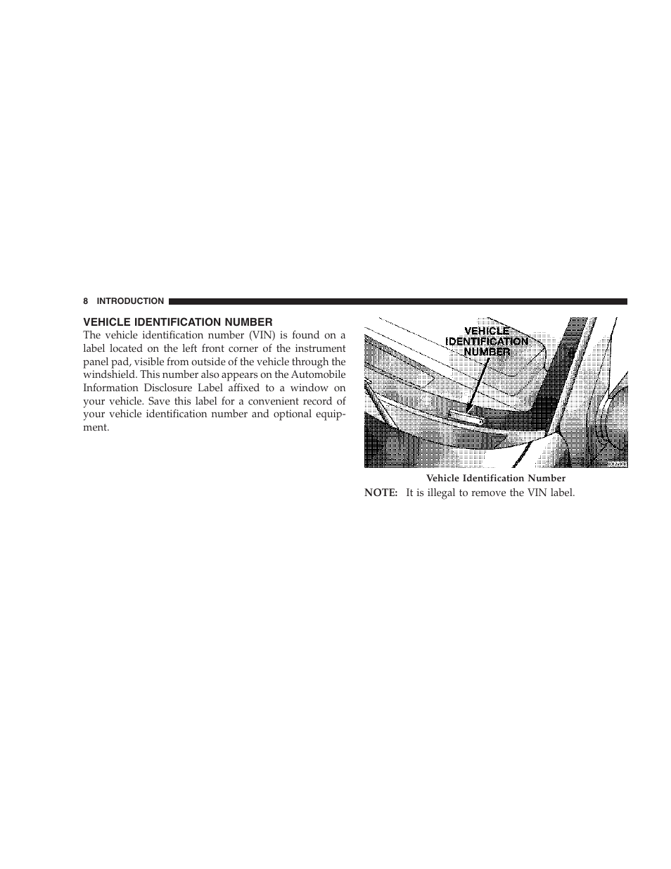 Vehicle identification number | Jeep 2006 Commander User Manual | Page 8 / 440