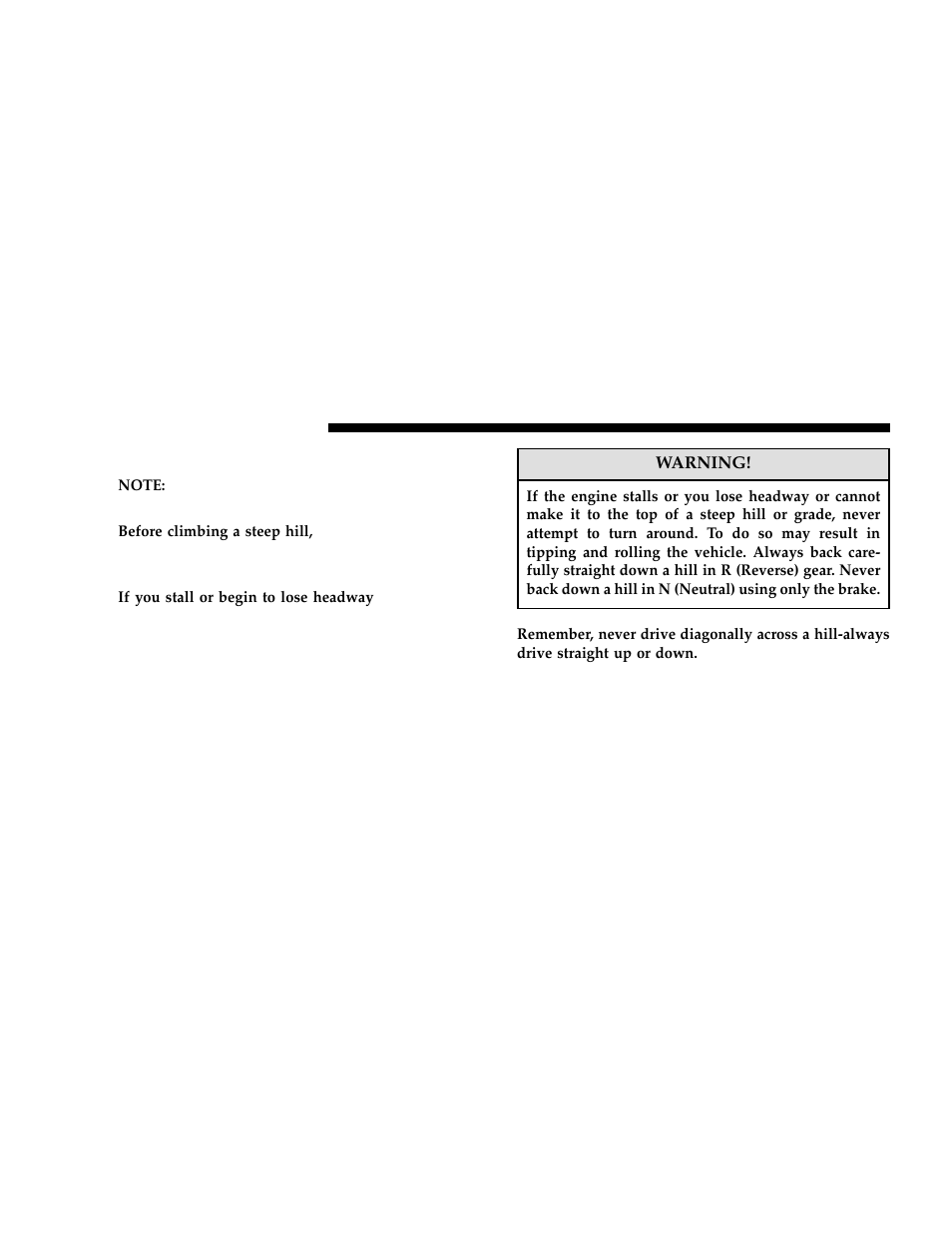 Hill climbing | Jeep 2006 Grand Cherokee User Manual | Page 276 / 448