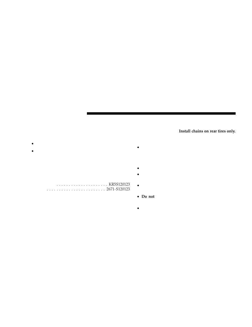 General information, Tire chains | Jeep 2006 Grand Cherokee User Manual | Page 300 / 448