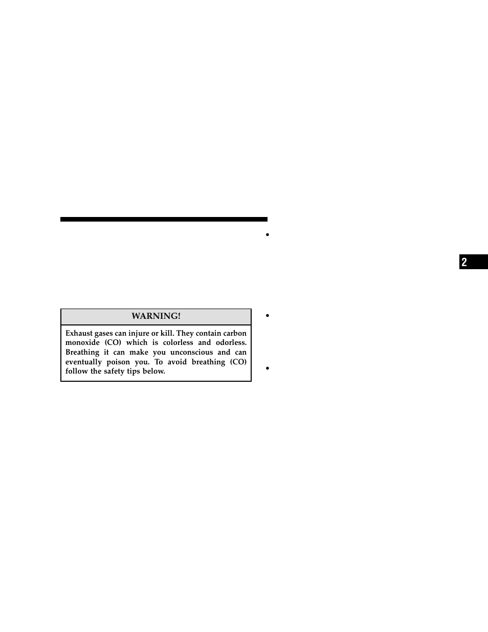 Safety tips, Exhaust gas | Jeep 2006 Grand Cherokee User Manual | Page 69 / 448