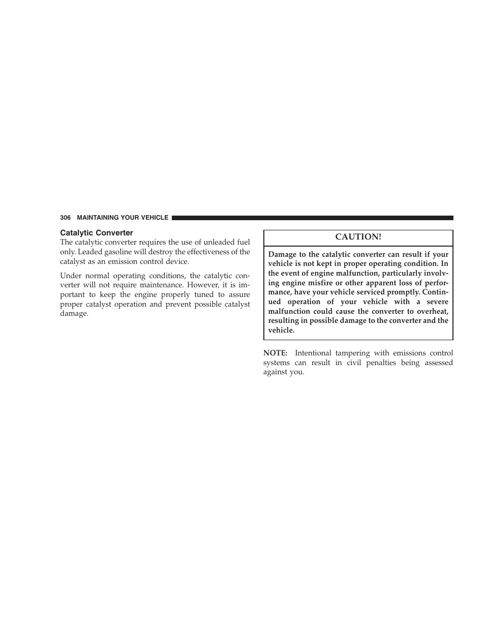 Catalytic converter | Jeep 2006 Grand Cherokee SRT User Manual | Page 306 / 392