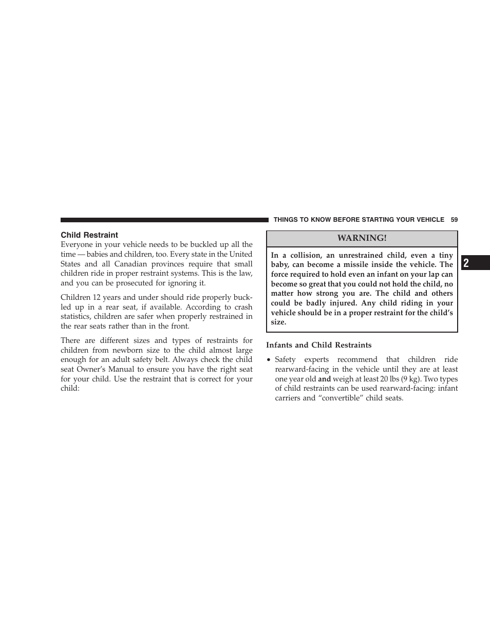 Child restraint | Jeep 2006 Grand Cherokee SRT User Manual | Page 59 / 392