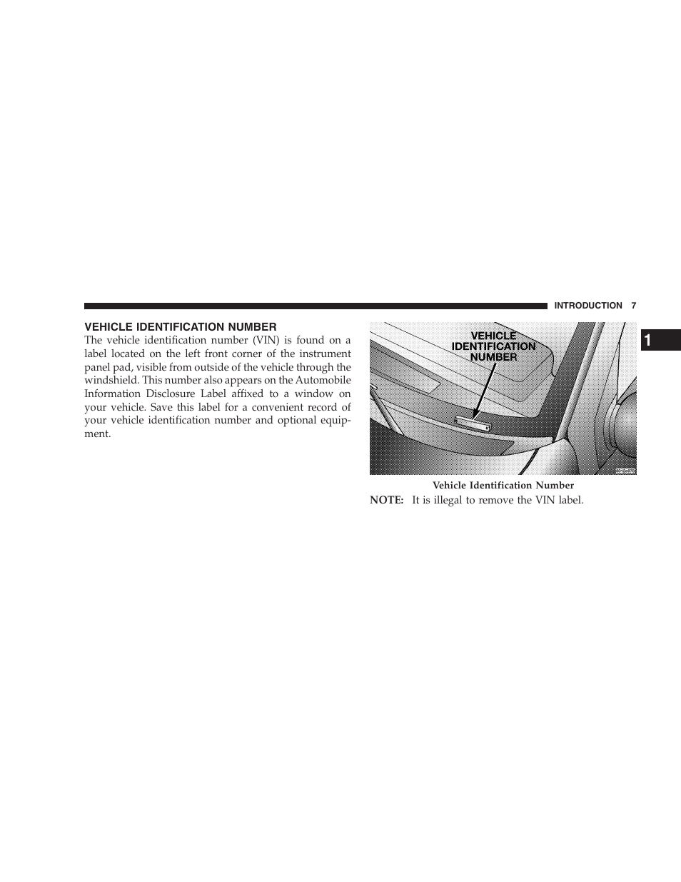 Vehicle identification number | Jeep 2006 Grand Cherokee SRT User Manual | Page 7 / 392