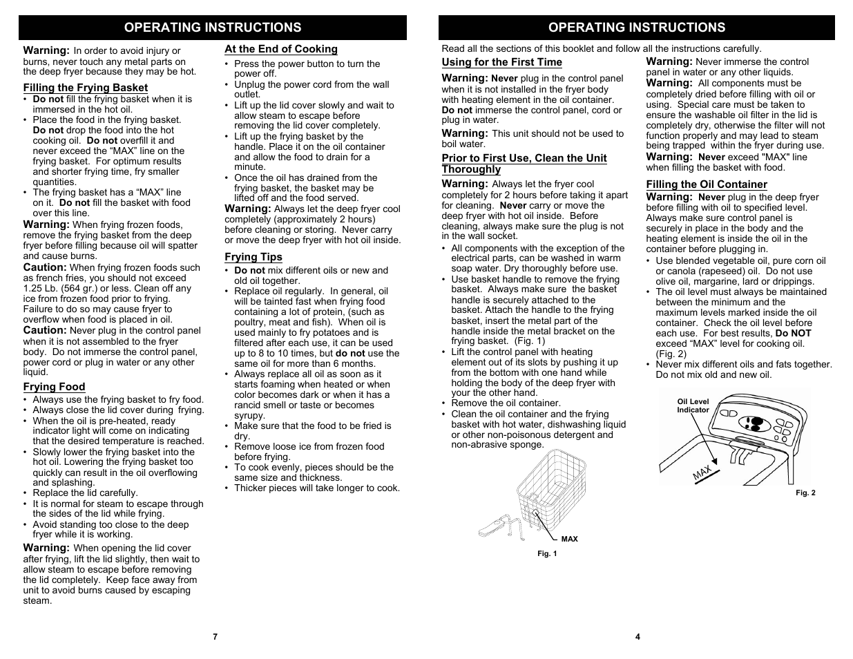 Operating instructions | Bravetti F1068H User Manual | Page 5 / 6