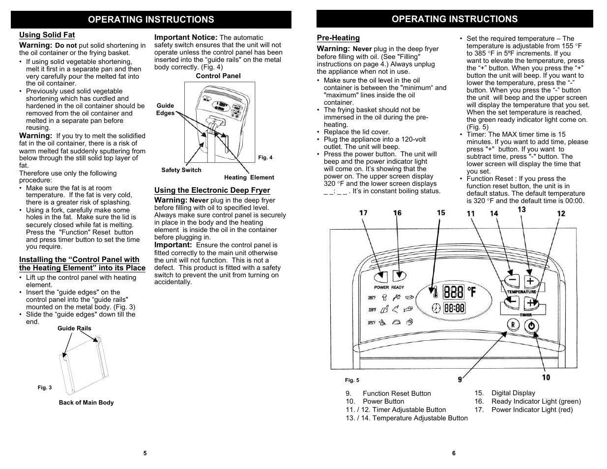 Operating instructions | Bravetti F1068H User Manual | Page 6 / 6