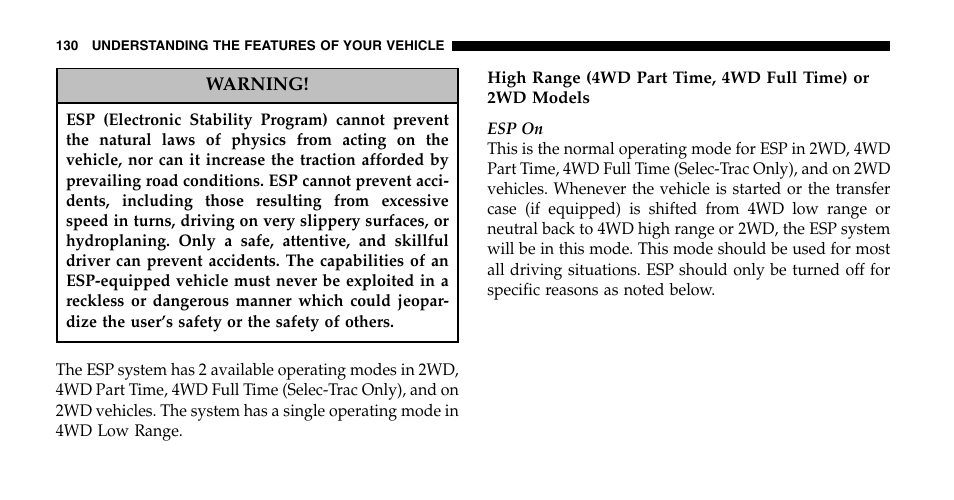 Jeep 2006 Liberty User Manual | Page 130 / 424