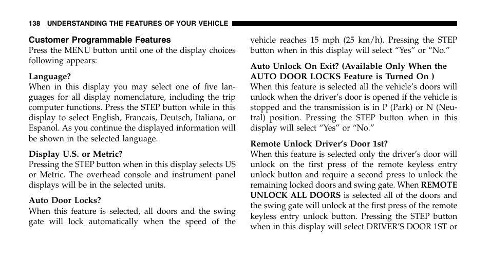 Jeep 2006 Liberty User Manual | Page 138 / 424