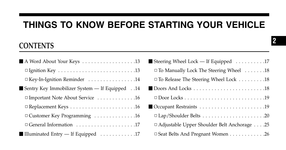 Jeep 2006 Wrangler User Manual | Page 11 / 368