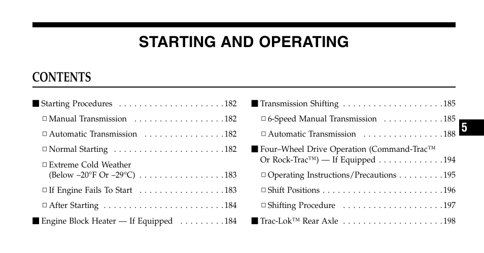 Jeep 2006 Wrangler User Manual | Page 179 / 368