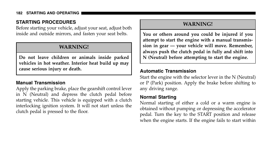 Jeep 2006 Wrangler User Manual | Page 182 / 368