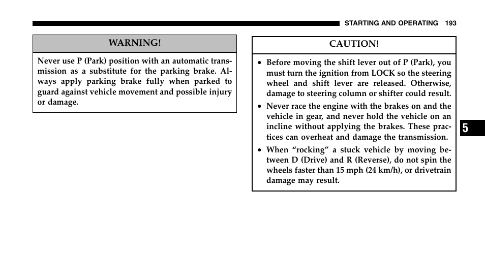 Jeep 2006 Wrangler User Manual | Page 193 / 368