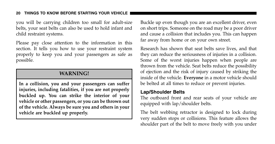 Jeep 2006 Wrangler User Manual | Page 20 / 368