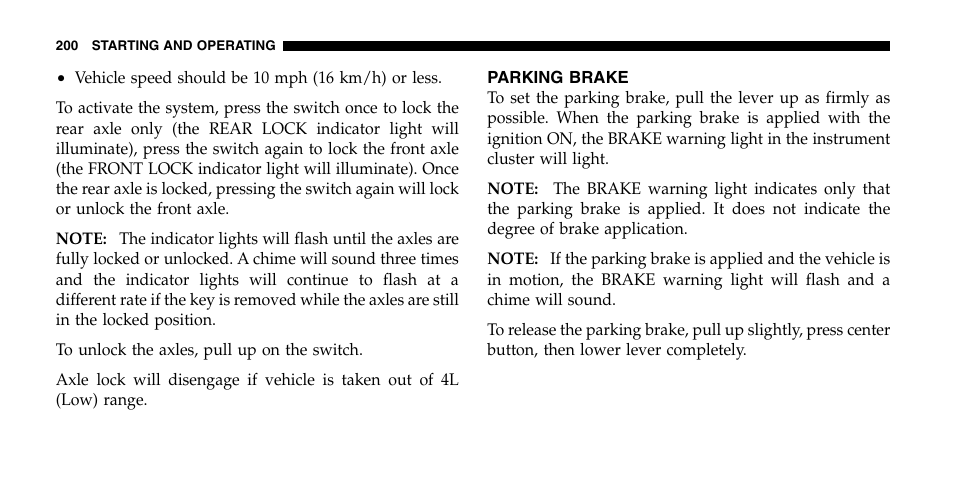 Jeep 2006 Wrangler User Manual | Page 200 / 368