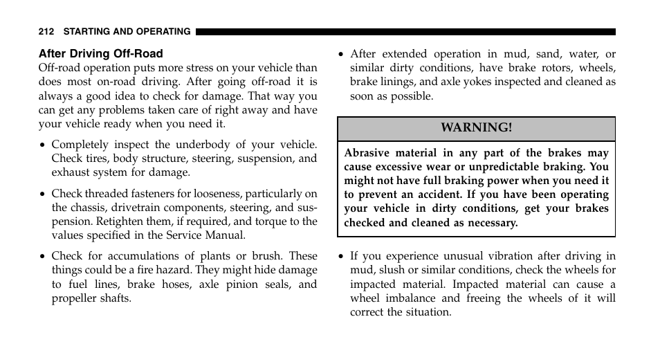 Jeep 2006 Wrangler User Manual | Page 212 / 368