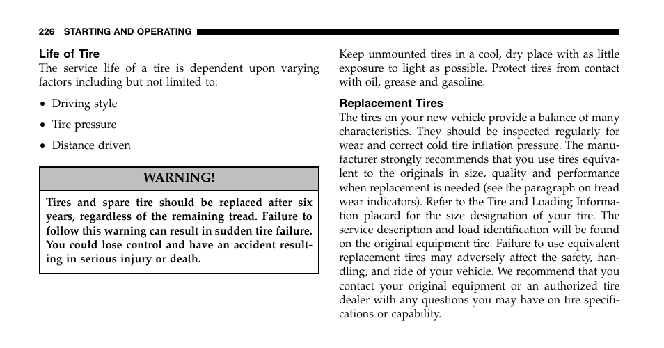 Jeep 2006 Wrangler User Manual | Page 226 / 368