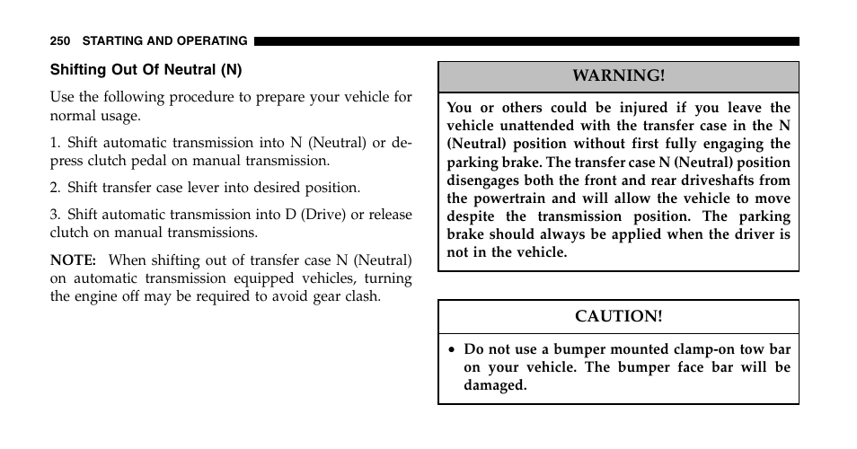 Jeep 2006 Wrangler User Manual | Page 250 / 368