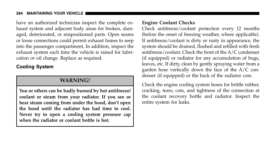 Jeep 2006 Wrangler User Manual | Page 284 / 368