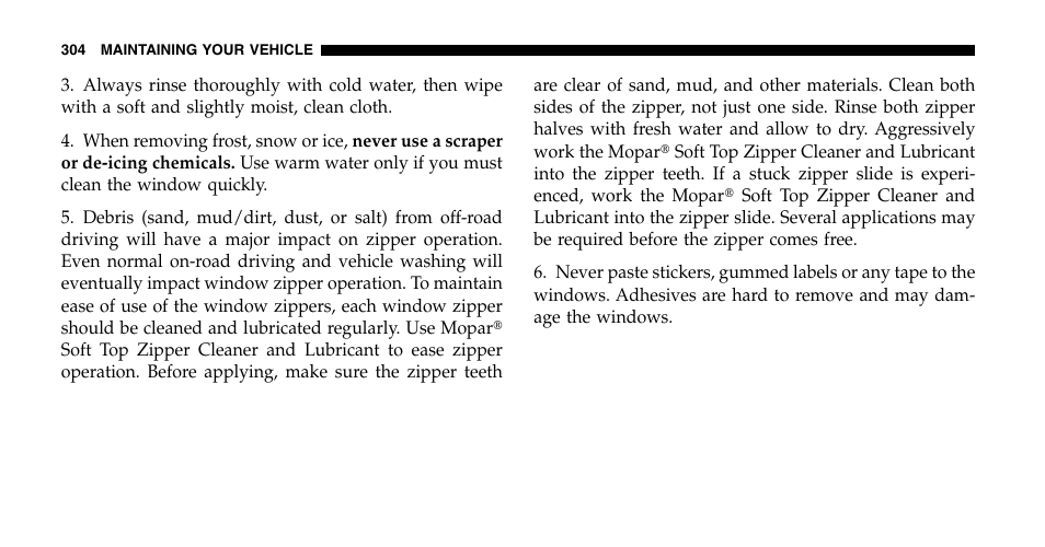 Jeep 2006 Wrangler User Manual | Page 304 / 368