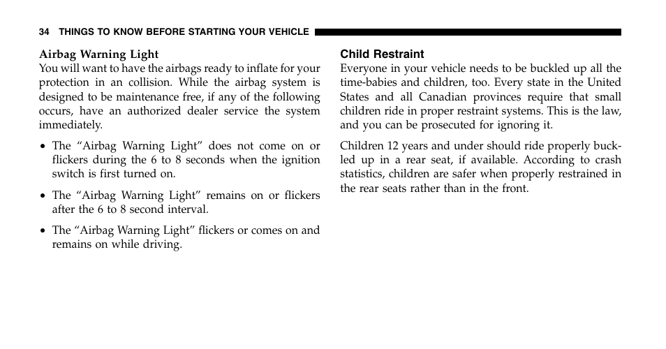 Jeep 2006 Wrangler User Manual | Page 34 / 368