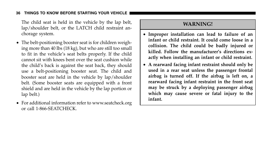 Jeep 2006 Wrangler User Manual | Page 36 / 368