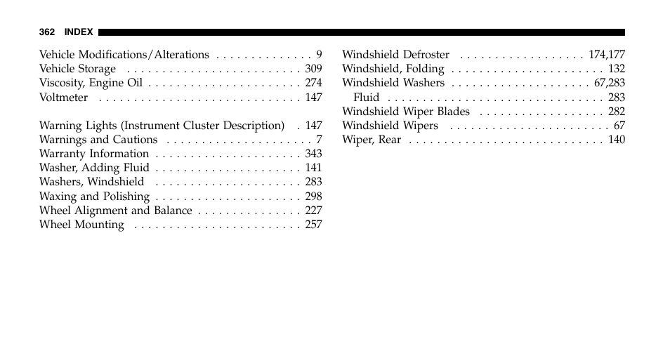 Jeep 2006 Wrangler User Manual | Page 362 / 368